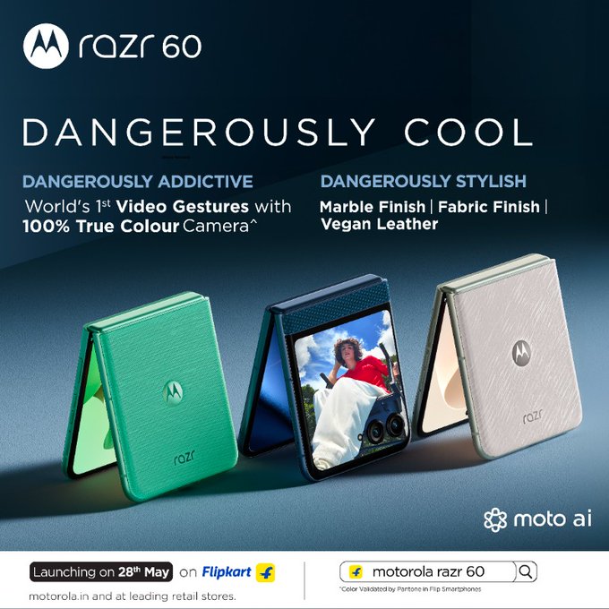 Motorola Razr 60 with foldable OLED display and gesture camera – India launch 2025