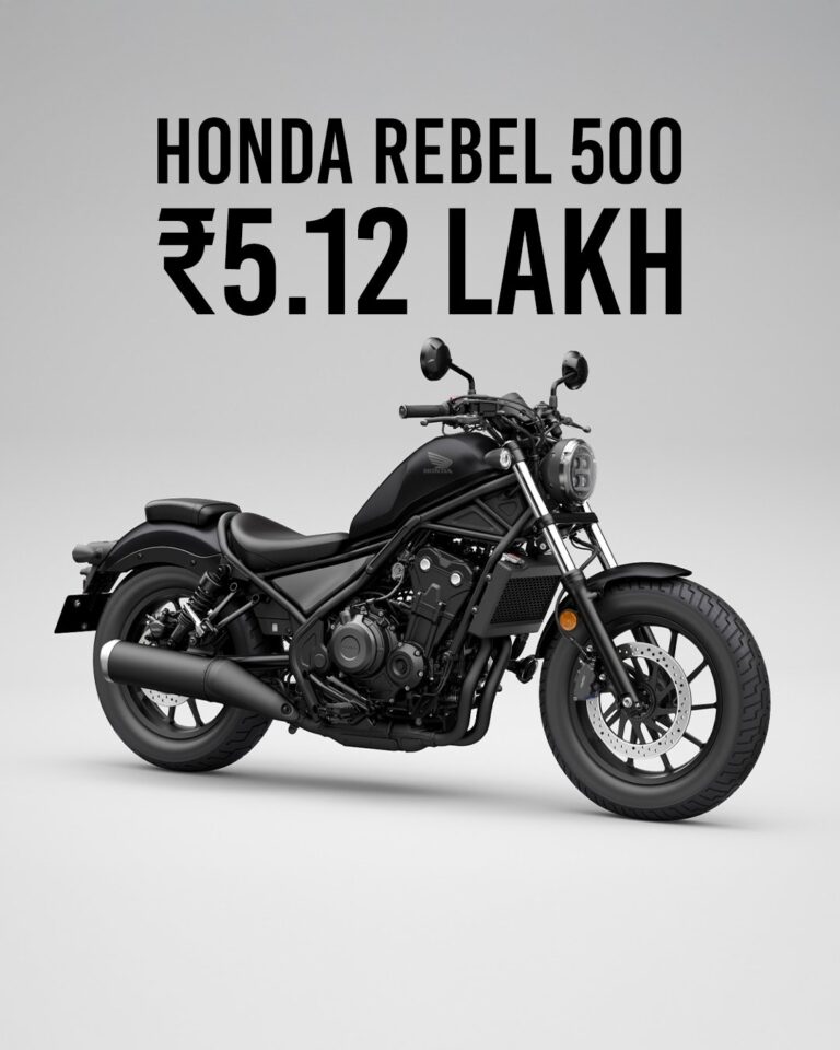 Honda Rebel 500 launched in India with blacked-out retro styling and a 471cc parallel-twin engine