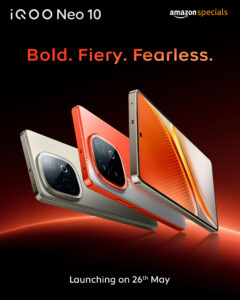 iQOO Neo 10 smartphone in dual-tone design with dual camera and AMOLED display