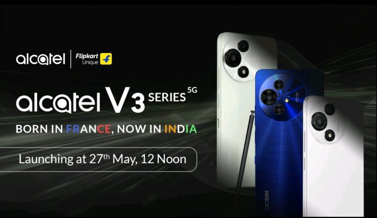 “Alcatel V3 Series May 27 launch event poster”