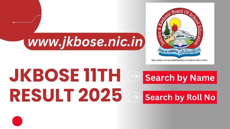Students checking JKBOSE 11th Result 2025 online on mobile and laptop