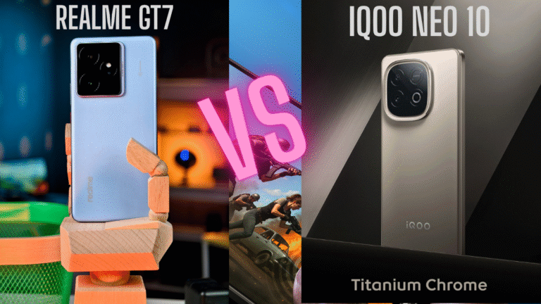 iQOO Neo 10 vs Realme GT 7T comparison front and back design
