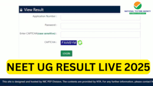 NEET UG 2025 Result declared on nta website