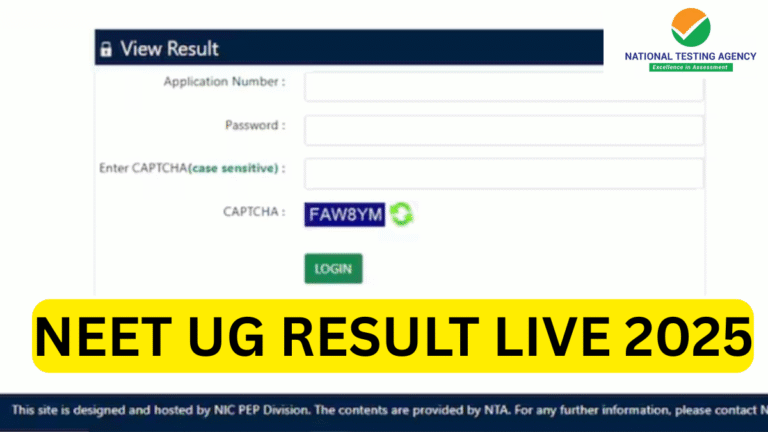 NEET UG 2025 Result declared on nta website