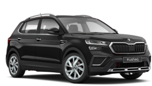 Skoda Kushaq 2025 driving shot showcasing premium SUV stance