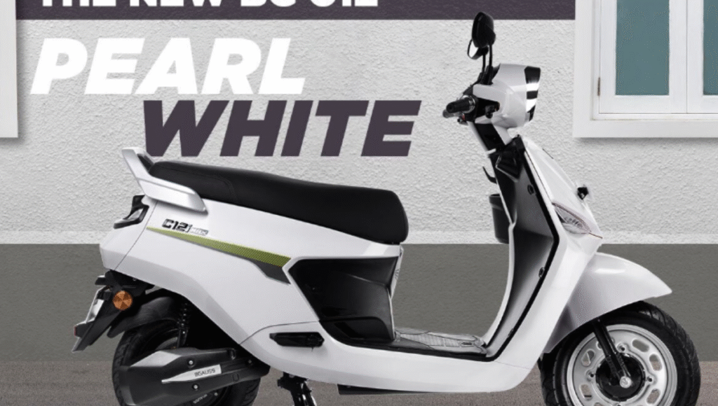 BGauss C12 electric scooter in Matte WHITE color – side profile view