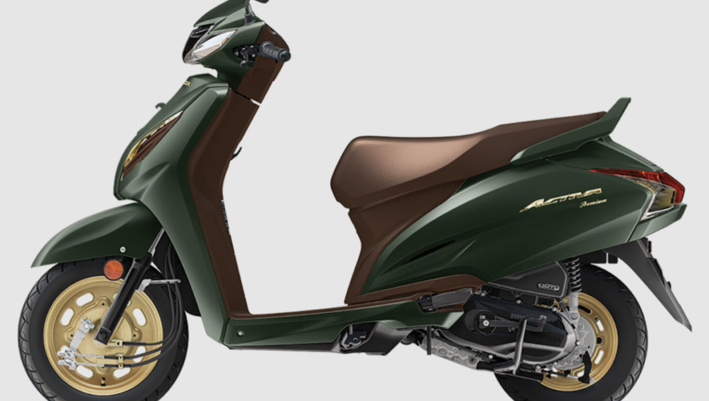 Side profile of Honda Activa 2025 highlighting new colors and graphics