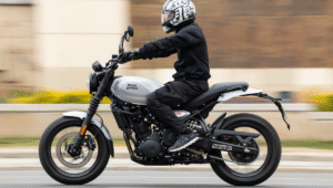 royal enfield guerrilla 450 new model images on road