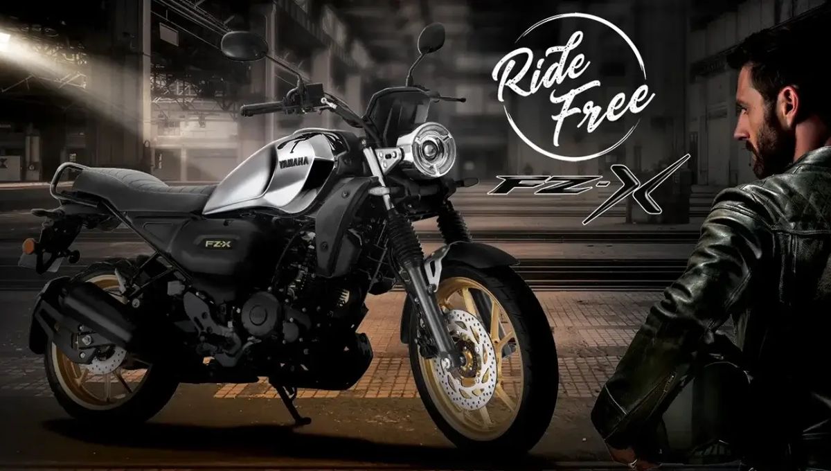 Yamaha FZ X Hybrid variant in Chrome edition