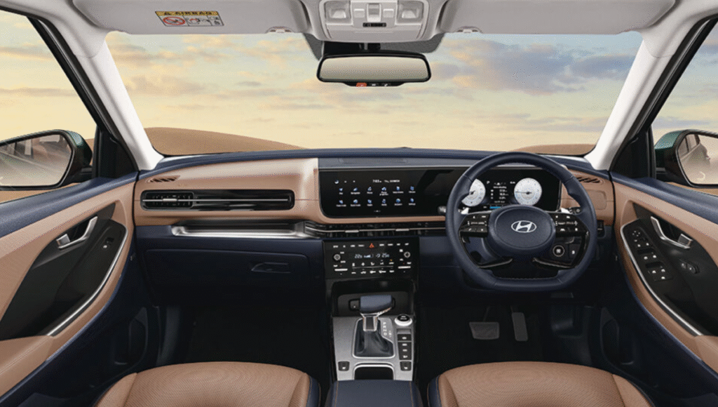 Hyundai Alcazar interior dashboard and steering view