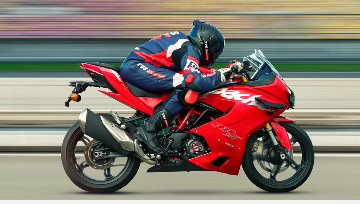 TVS Apache RR 310 in Racing Red with 216 kmph Top Speed