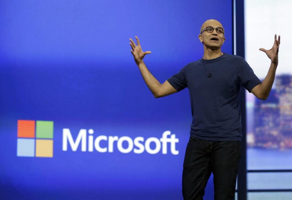 Satya Nadella advice for tech professionals during a keynote on AI and software development