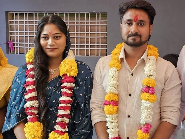 Raja and Sonam on their wedding day in Indore, just weeks before the tragic incident.