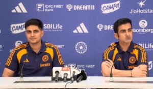 Gautam Gambhir addressing media on road-show safety concerns