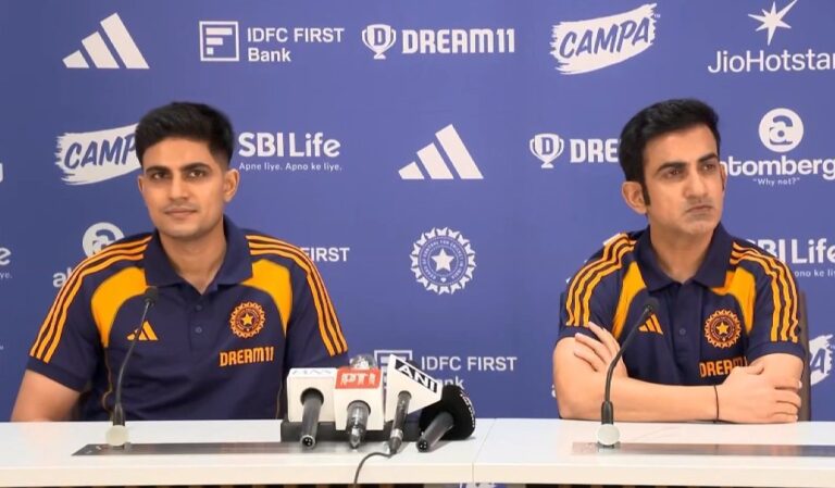 Gautam Gambhir addressing media on road-show safety concerns