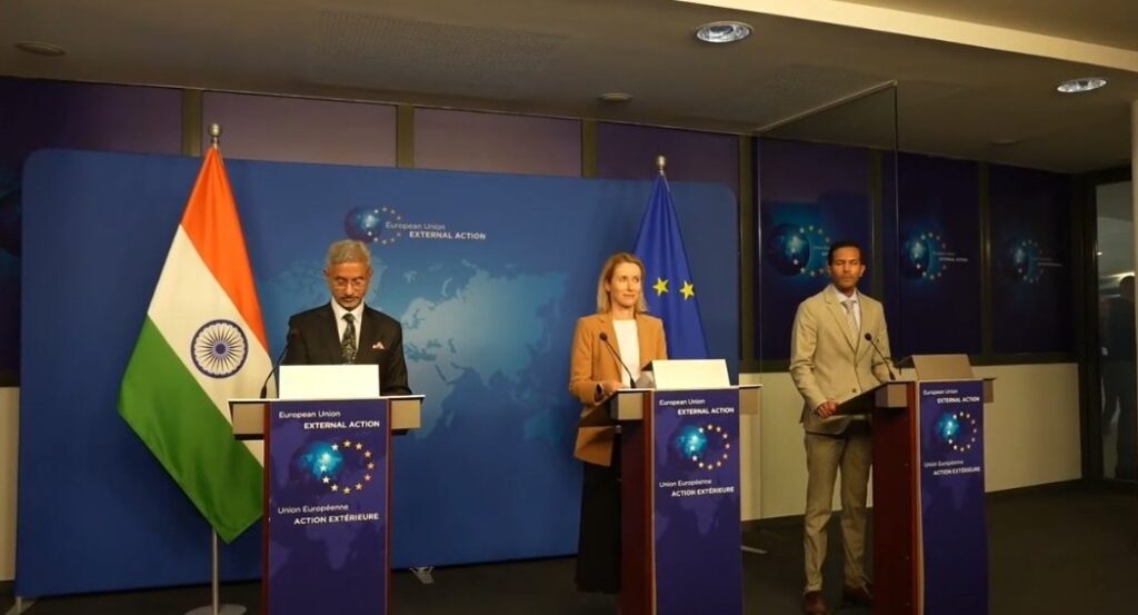 India warning to Pakistan by Jaishankar during Brussels press meet