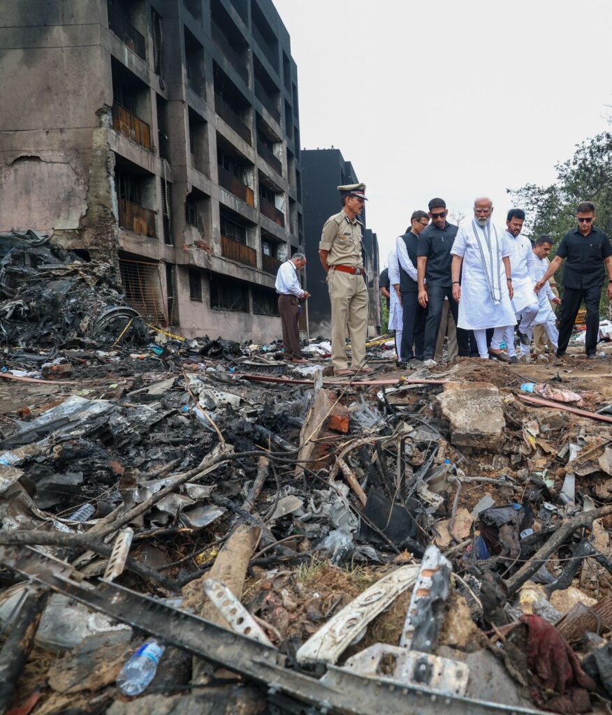 PM Modi visiting Ahmedabad crash site – PM Modi at Ahmedabad Plane Crash Site