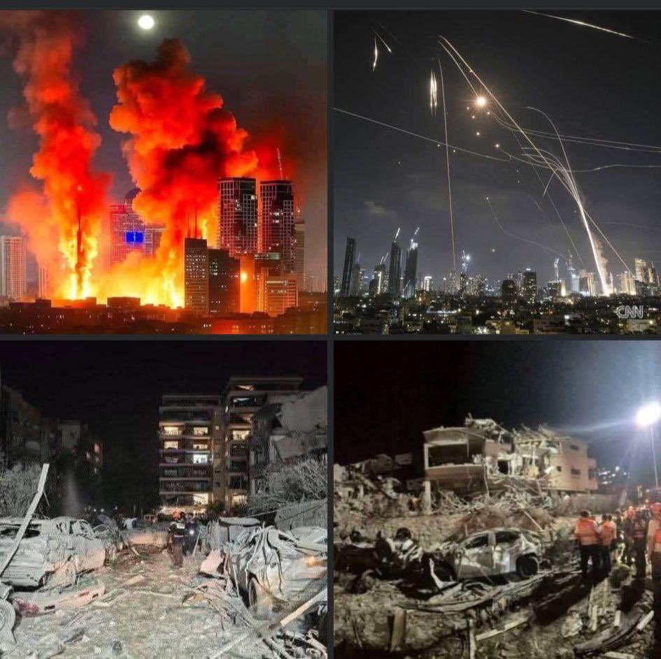 Tel Aviv skyline hit by Iranian missiles amid escalating Iran Israel war