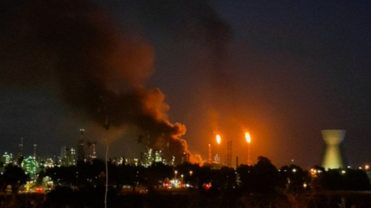 Tehran skyline with explosions during Israel Iran War Live Updates