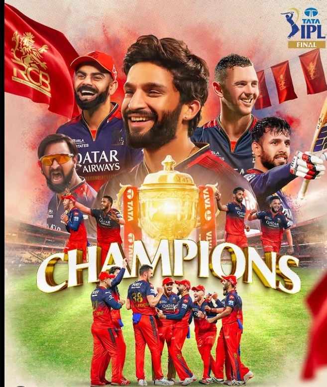 RCB lifts IPL 2025 Trophy after defeating PBKS in Final at Ahmedabad