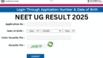 NEET UG 2025 Result live login page on neet.nta.nic.in