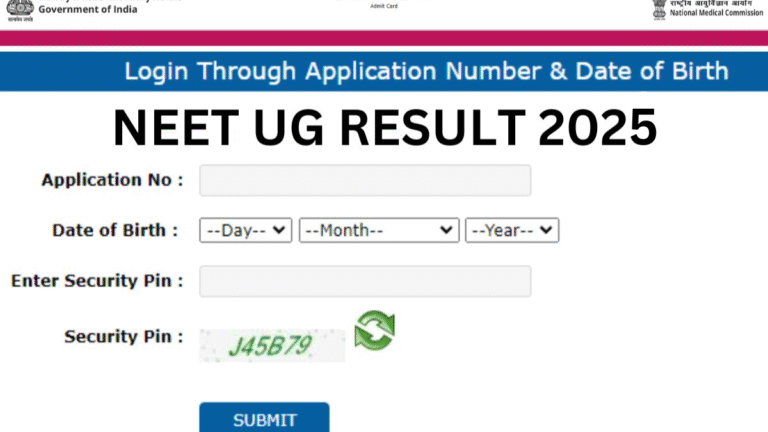NEET UG 2025 Result live login page on neet.nta.nic.in