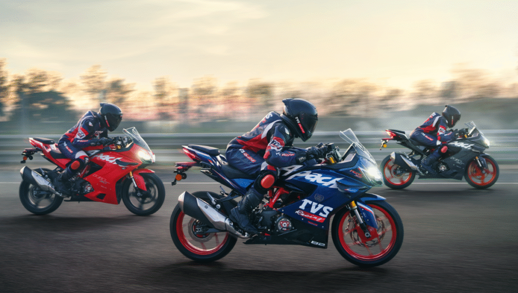 TVS Apache RR 310 in Racing Red with 216 kmph Top Speed