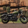 Royal Enfield Meteor 350 parked on road showcasing cruiser design