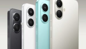 Tecno Spark Go 2 smartphone in all color variants – black, white, cyan, and grey