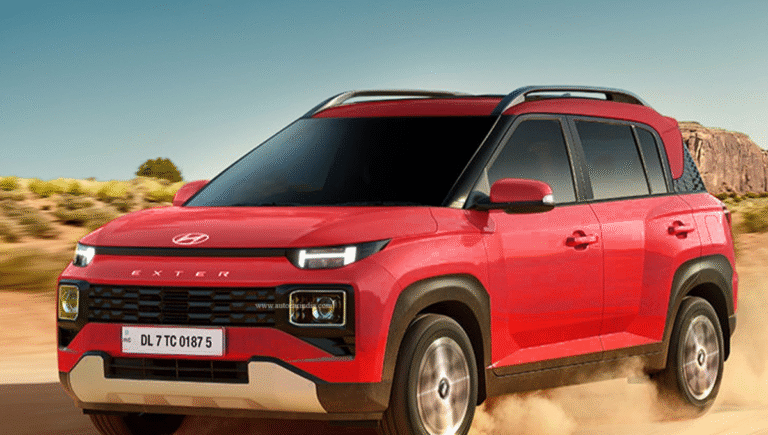 Hyundai Exter with sunroof and LED headlamps - affordable SUV with premium features under ₹7 lakh.