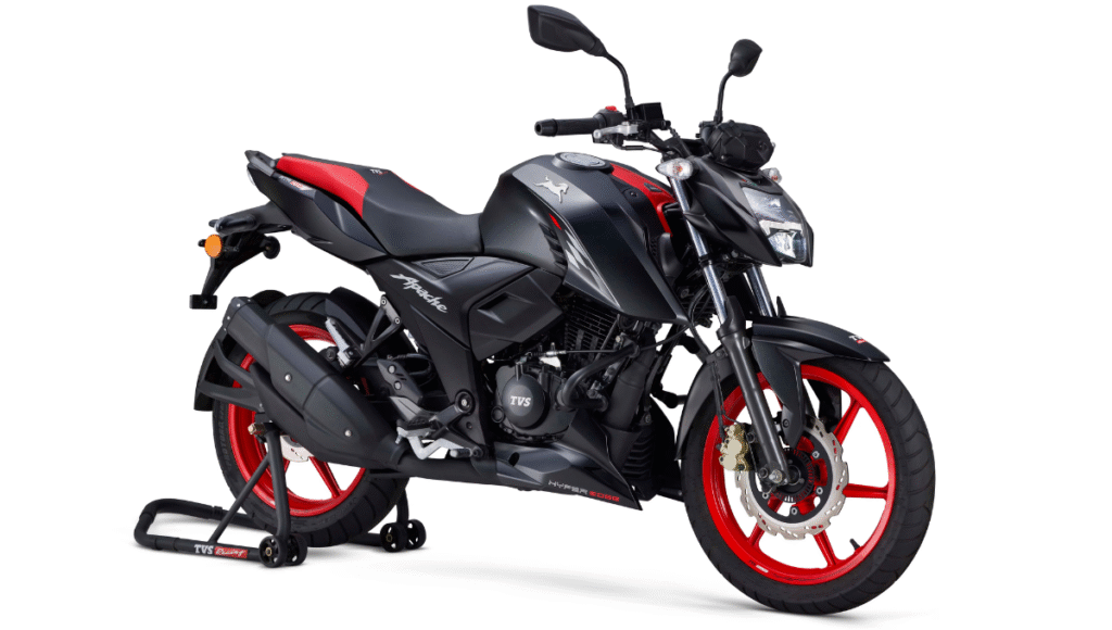 TVS Apache RTR 160 4V with race-derived engine and stylish design