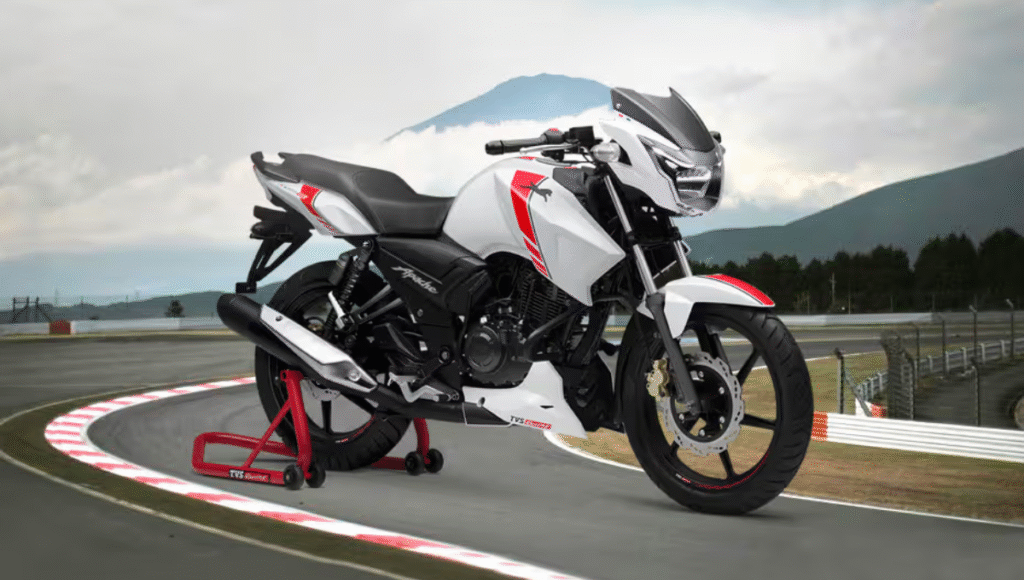 TVS Apache RTR 160 4V with race-derived engine and stylish design