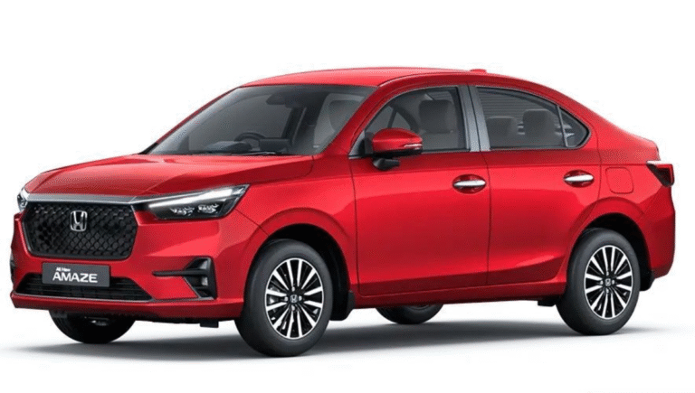 Honda Amaze 2025 exterior front view with LED projector headlamps