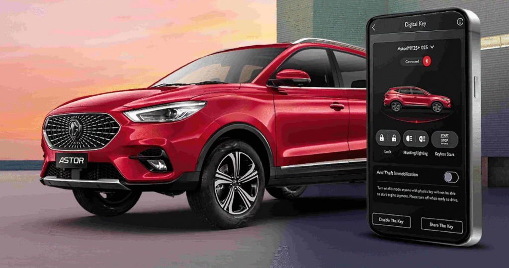 MG Astor 2025 safety features with 6 airbags and ADAS Level 2