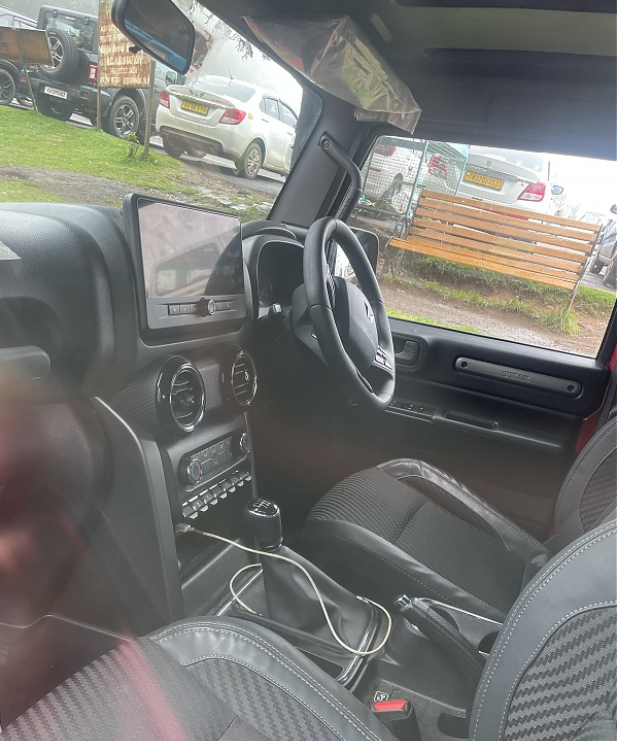 Mahindra Thar Facelift 2025 interior with new touchscreen and steering