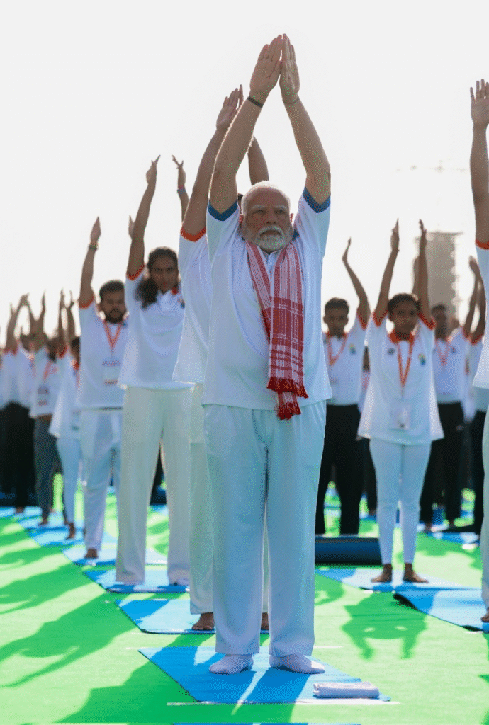 PM Modi leads 11th International Yoga Day 2025 in Visakhapatnam under the theme “Yoga for One Earth, One Health”.