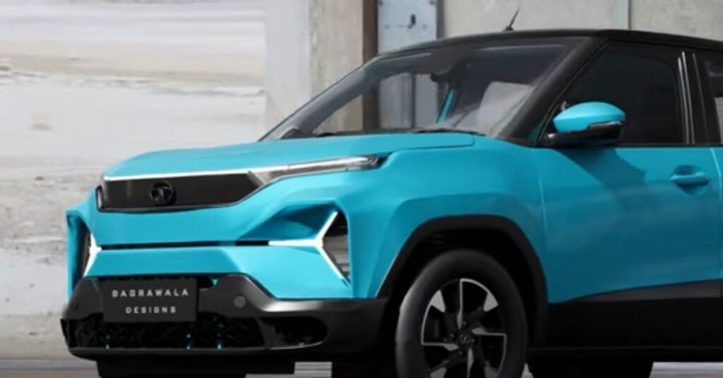 Tata Punch EV facelift front fascia with new LED DRLs and updated grille